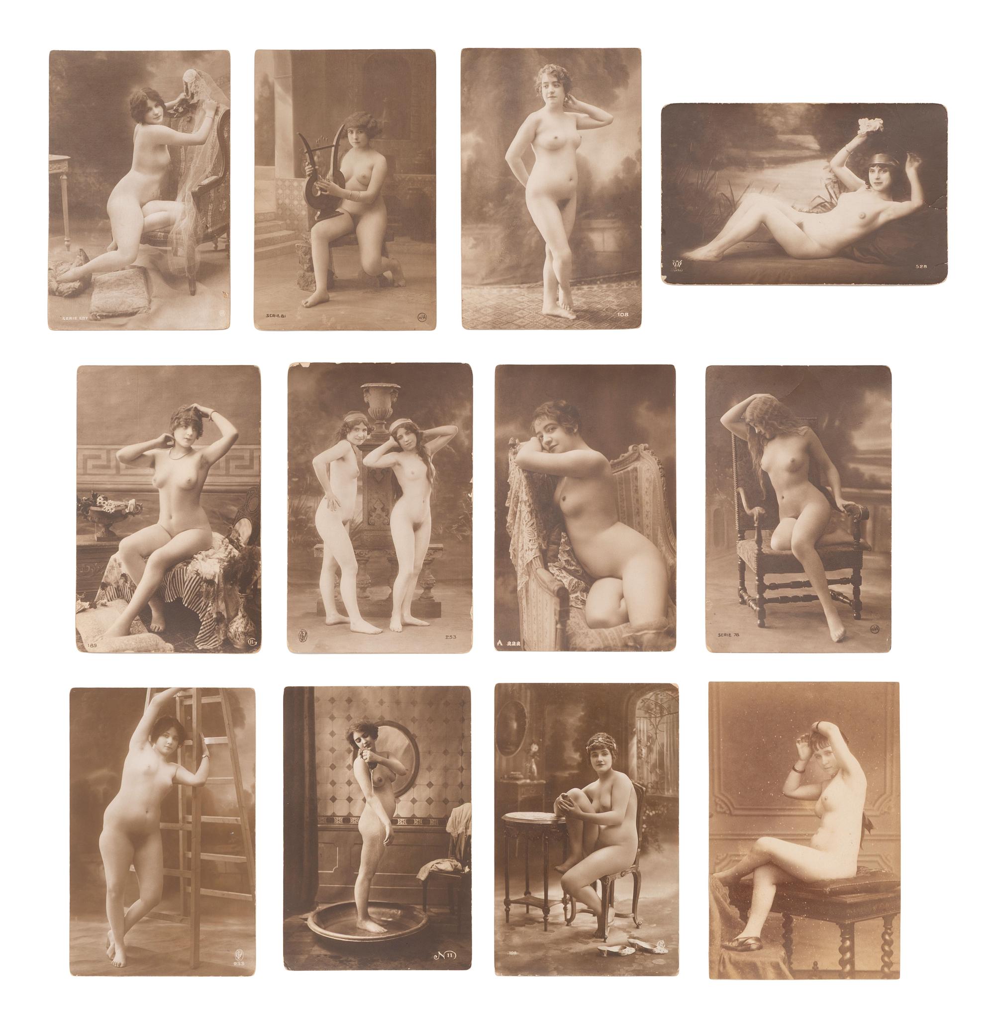 [EARLY PHOTOGRAPHY]. An assortment of nude imagery incl. CDVs, stereoviews, postcards, and more.