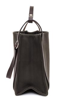 An Hermes Vert de Gris Canvas and Ebene Vache Cabalicol Tote, 15.5" x 11.5" x 6.5".