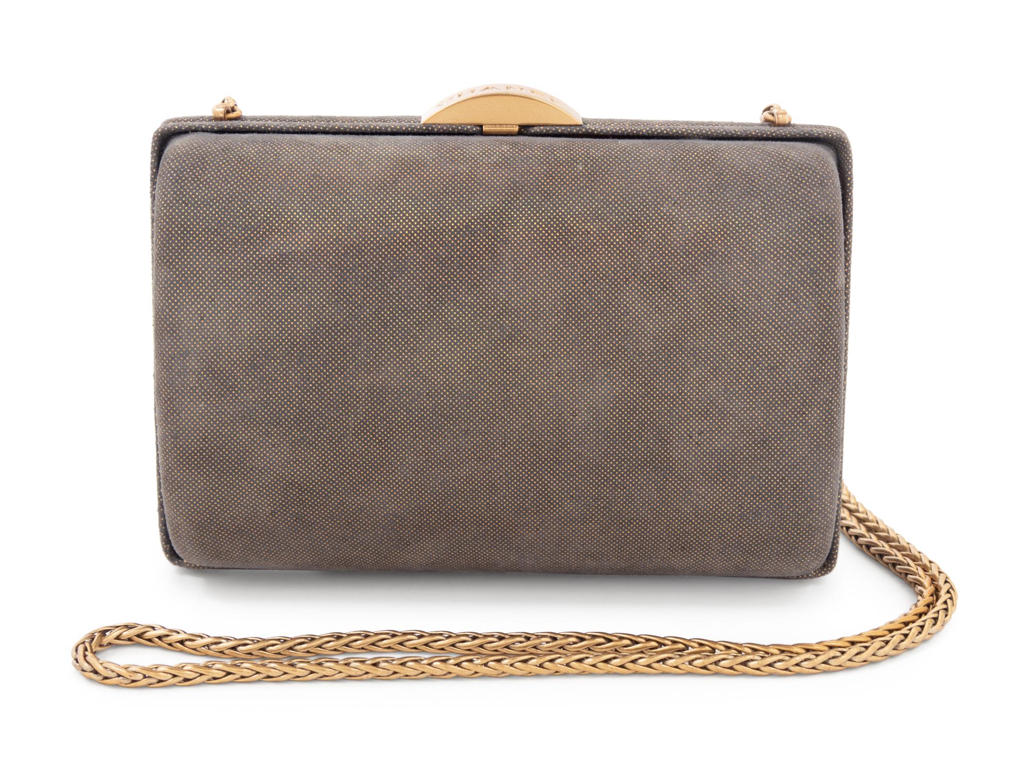 Two Chanel Bags: One Leather Hand Bag, One Metallic Minaudière, 1997-1999