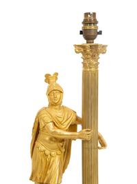 A Charles X Style Gilt Bronze Figural Table Lamp