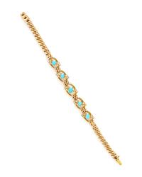 VICTORIAN, YELLOW GOLD, TURQUOISE, AND SEED PEARL BRACELET