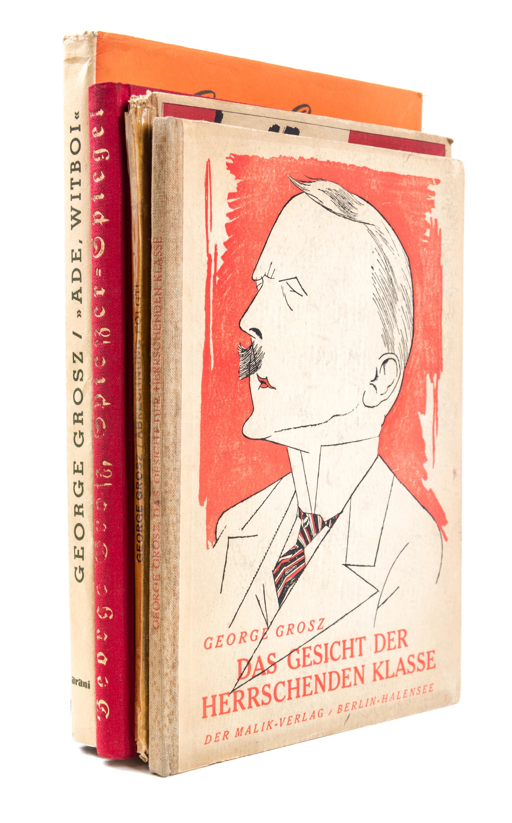 GROSZ, GEORGE. A group of four politically charged books illustrated by Grosz.