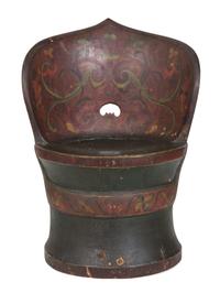A Norwegian Polychromed Dugout Chair Height 33 1/2 inches. — 17TH CENTURY