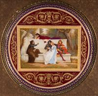 A Large Vienna Porcelain Charger in a Giltwood Frame