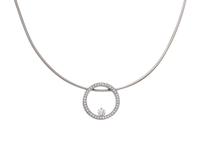 MOVADO, WHITE GOLD AND DIAMOND NECKLACE