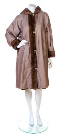 A Reversible Brown Mink Lined Coat, No size.