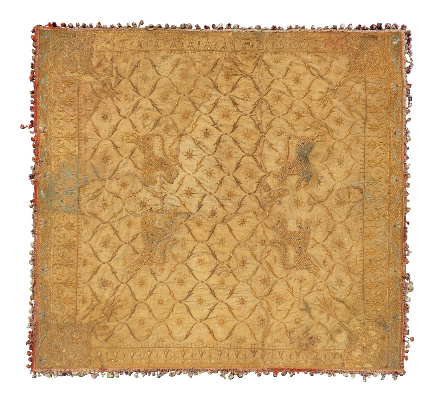 An Indian Embroidered Elephant Saddle Blanket