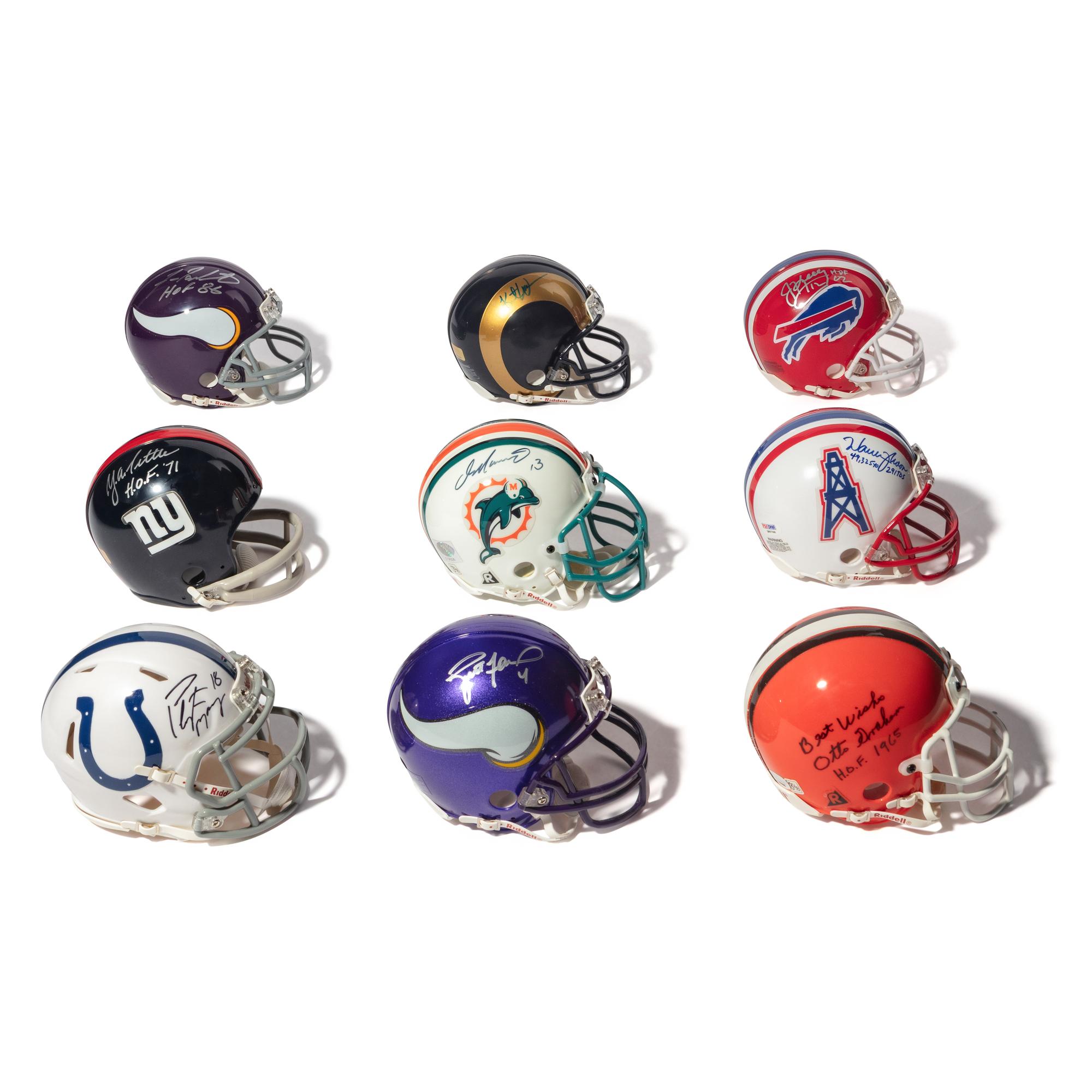 A Collection of Quarterback Greats Signed Autograph Mini Helmets (17)