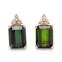GREEN TOURMALINE AND DIAMOND SET