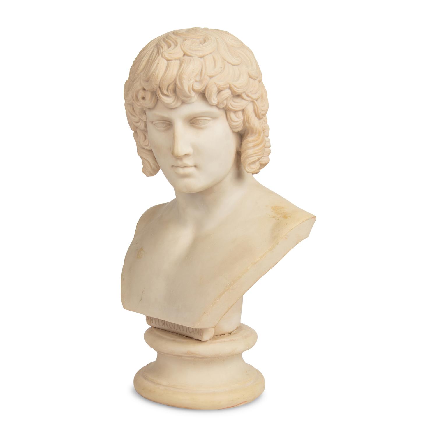 A Composition Marble Bust of Antinous