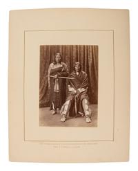 Jackson, William Henry (1843-1942)]. Albumen photograph of Plenty Bears and Old Eagle, Arapaho. Washington, D.C., before 1877.