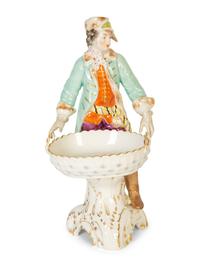 A Pair of Berlin (K.P.M.) Porcelain Figural Sweetmeat Stands