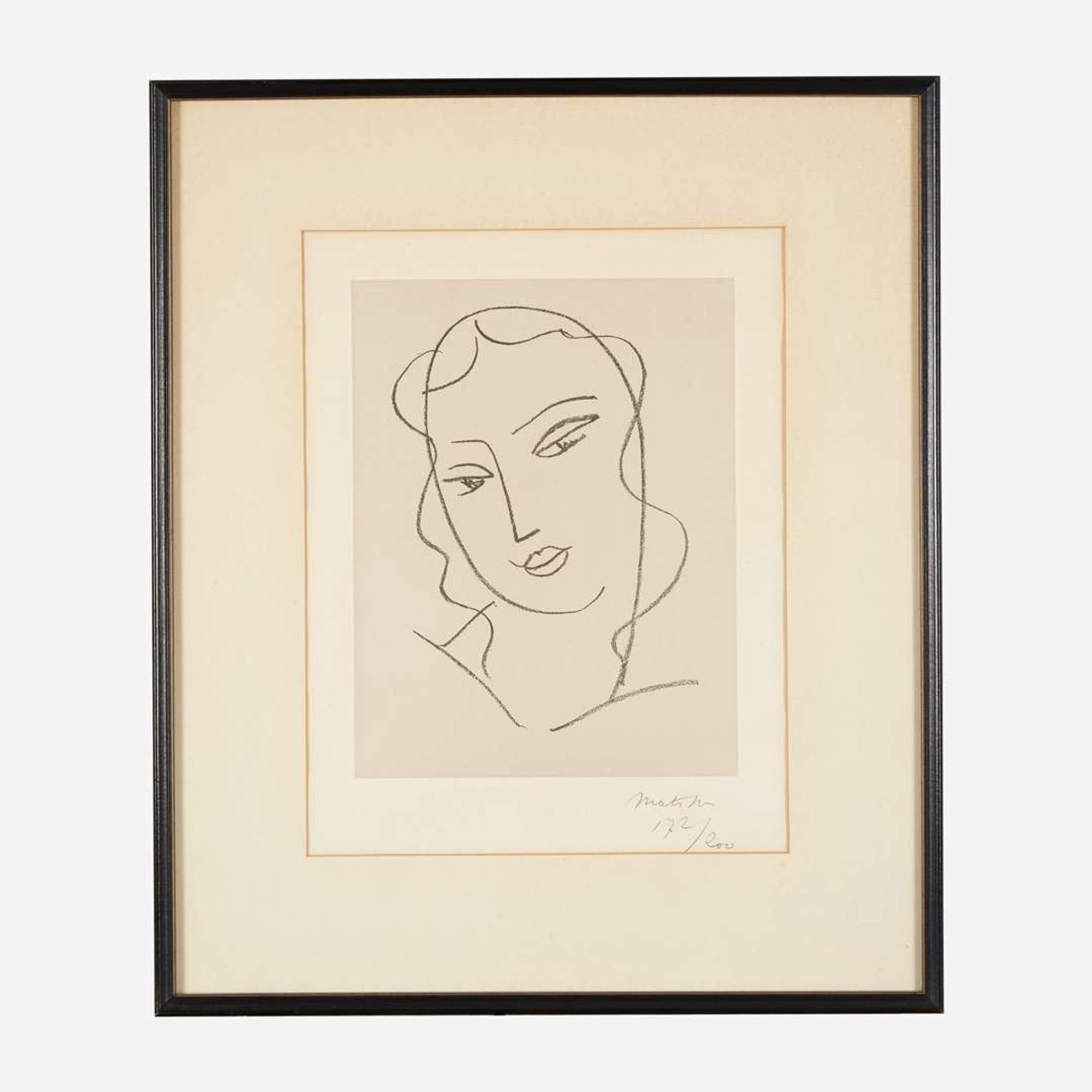 Henri Matisse (French, 1869-1954) Étude pour la Vierge: Tête Voilée [Plate 351]