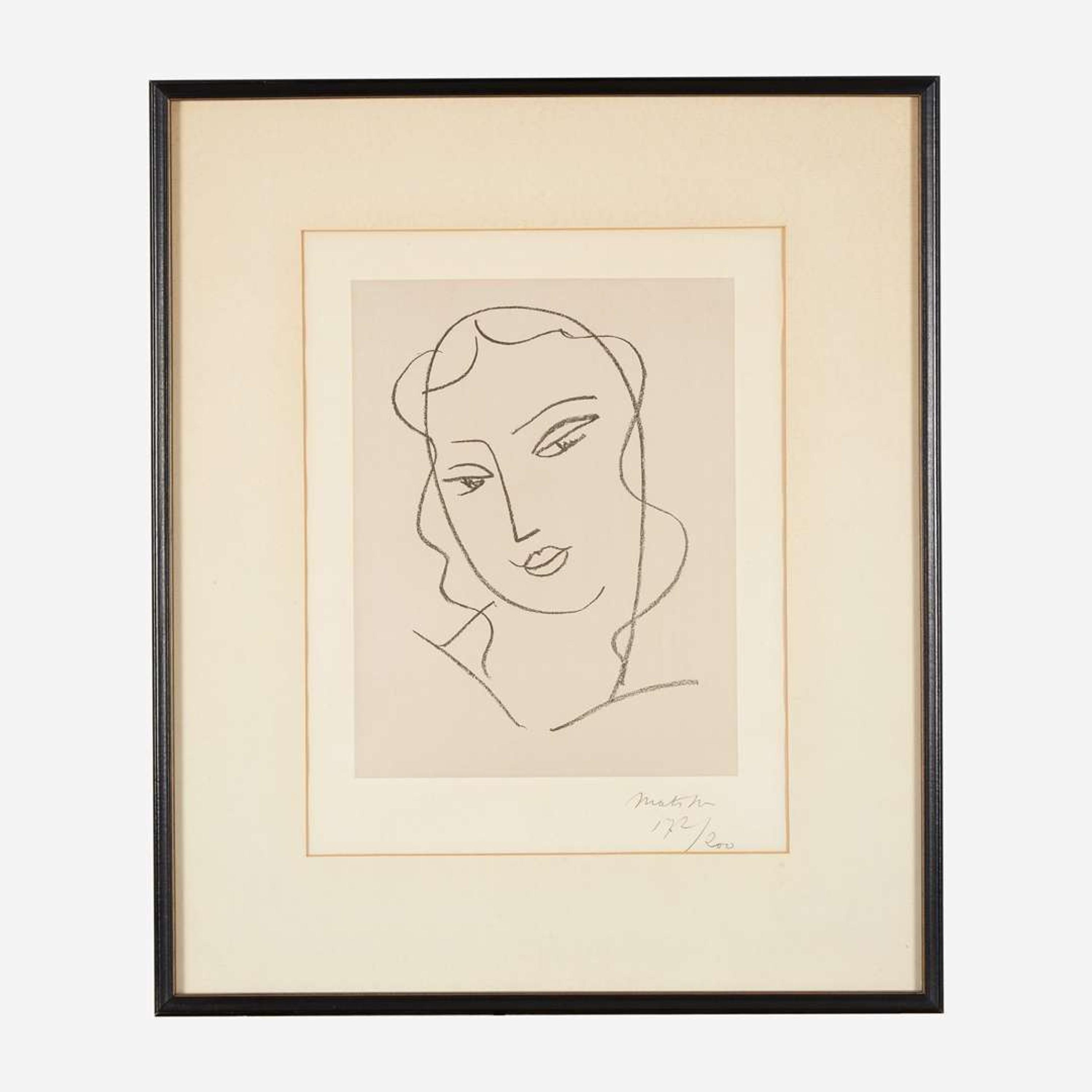 Henri Matisse (French, 1869-1954) Étude pour la Vierge: Tête Voilée [Plate 351]