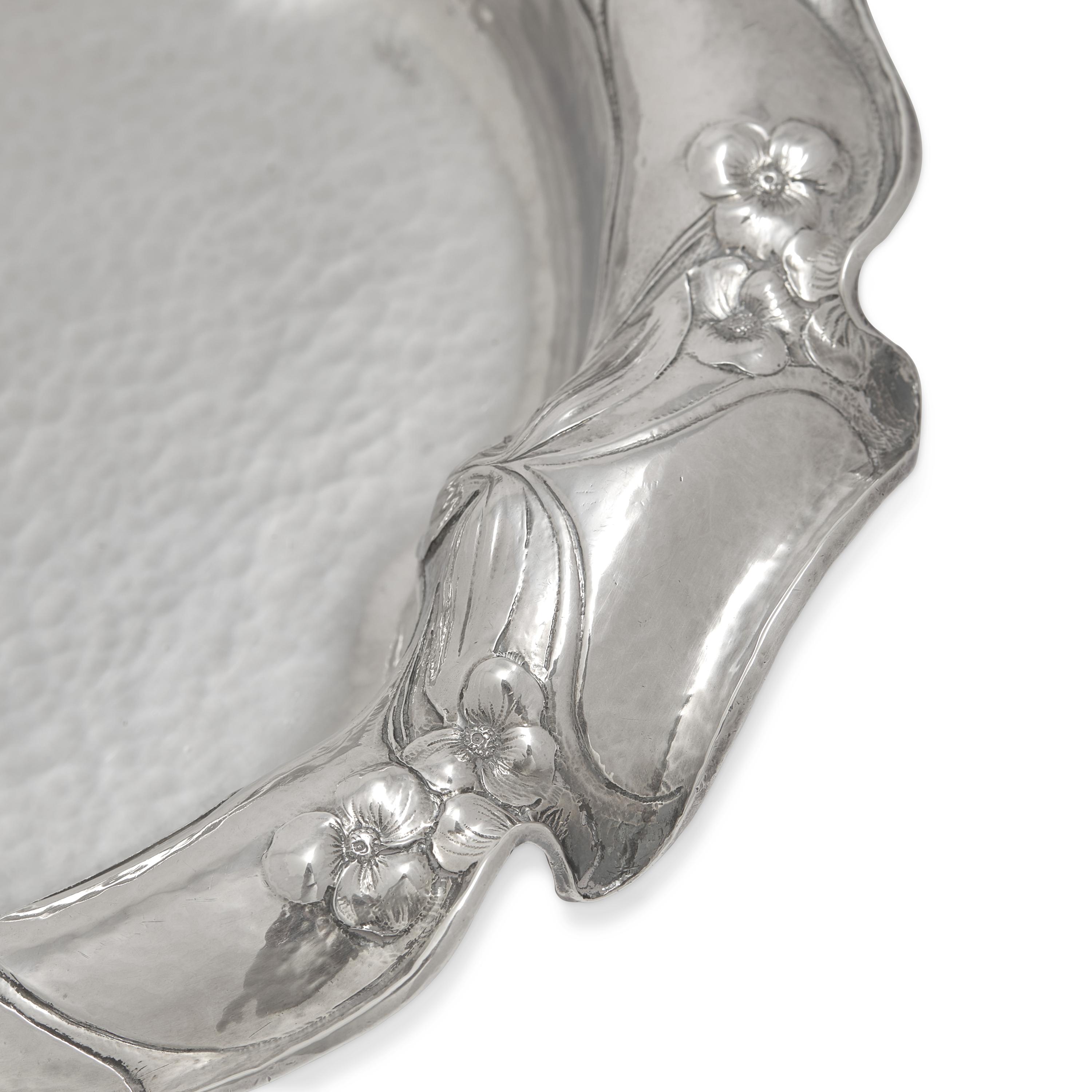 An Art Nouveau Martele Silver Serving Dish