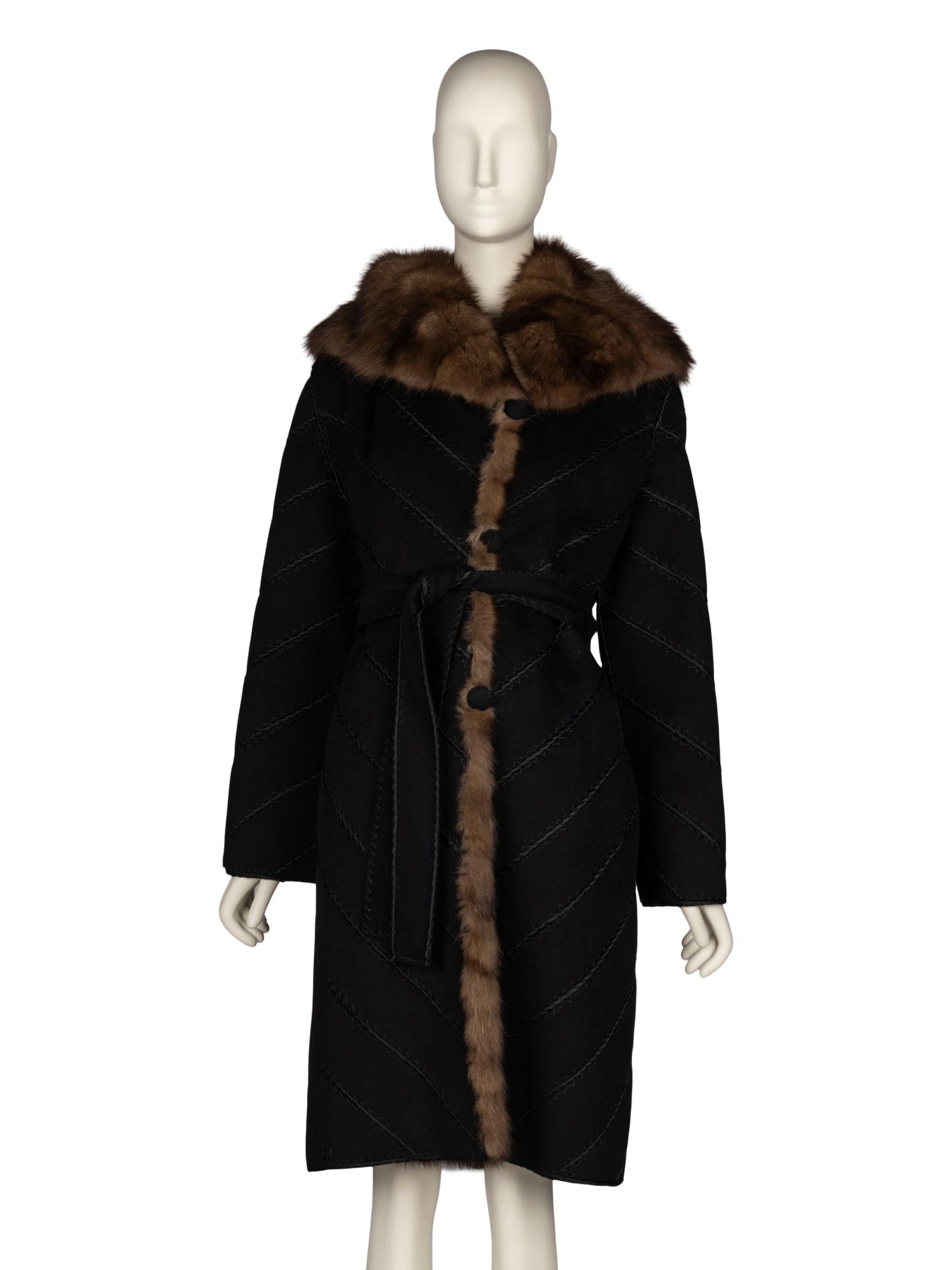 J. Mendel, Barguzine Sable-Trimmed Coat