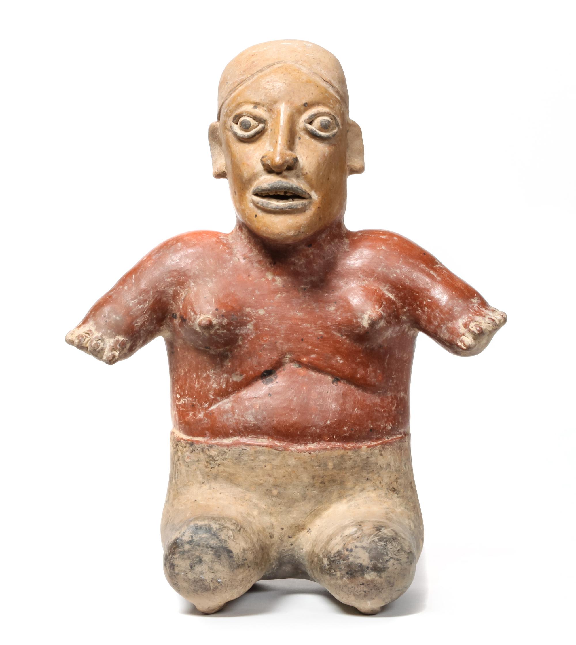 Jalisco Seated Female Height 14 1/2 x width 11 x depth 6 1/2 inches