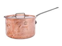 An American Copper Sauce Pot with Cover