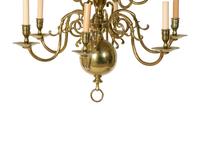 An American Brass Two Tier Twelve-Light Chandelier — 20TH CENTURY