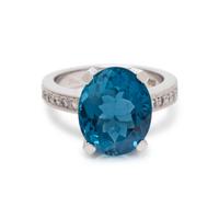 BLUE TOPAZ AND DIAMOND RING