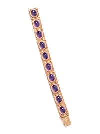 YELLOW GOLD AND AMETHYST BRACELET