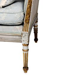 A Louis XVI Grey-Painted and Parcel-Gilt Lit du Jour