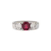 RAYMOND YARD, BURMESE RUBY AND DIAMOND RING