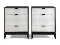 Pair of Bungalow 5 Borneo Three-Drawer Black Side Tables