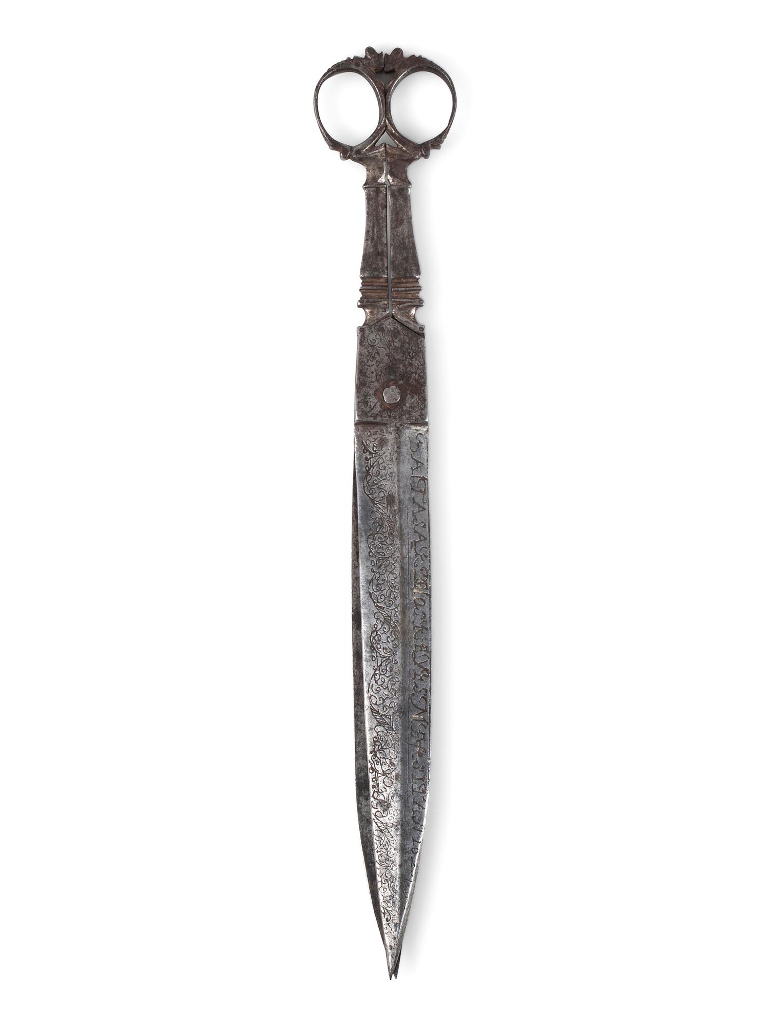A Pair of Engraved Iron Shears