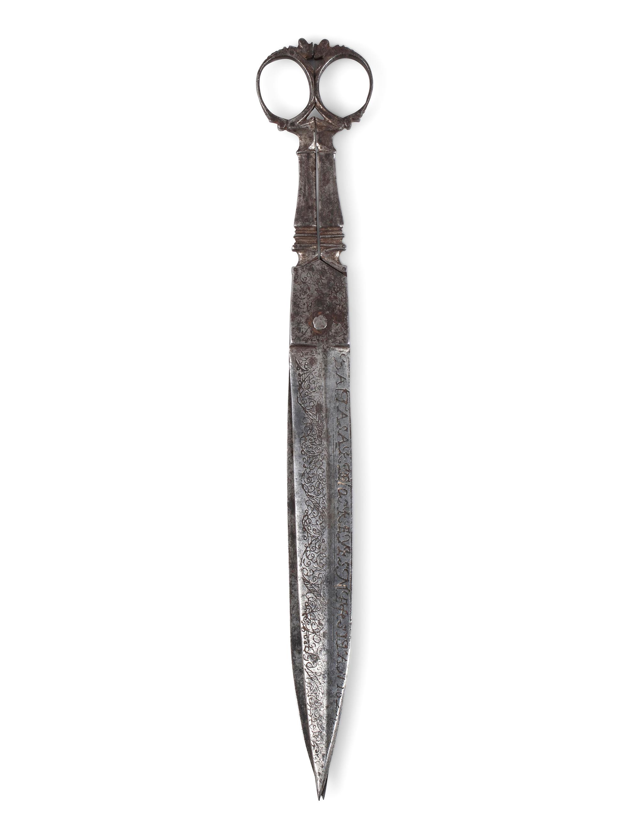 A Pair of Engraved Iron Shears