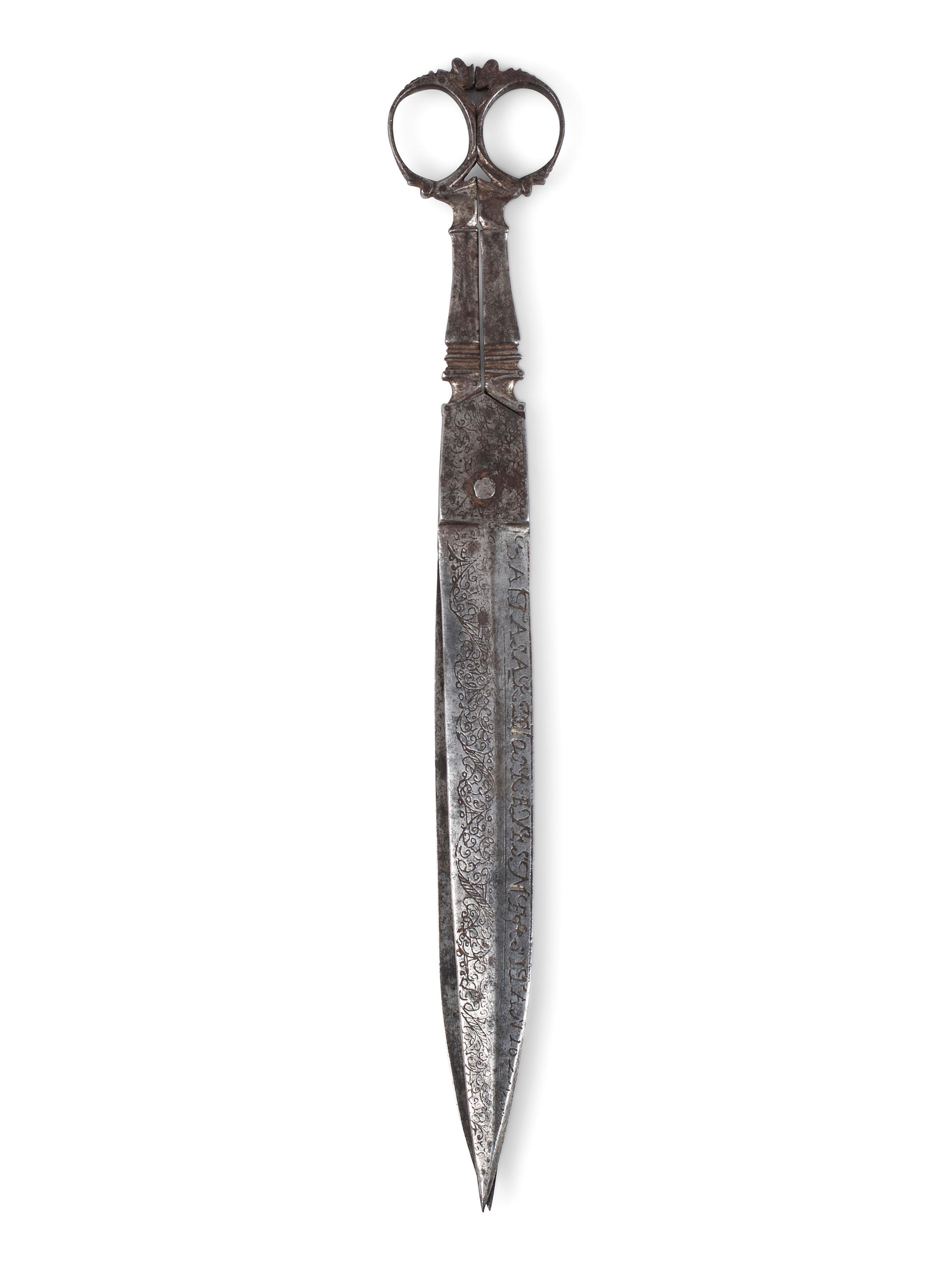 A Pair of Engraved Iron Shears