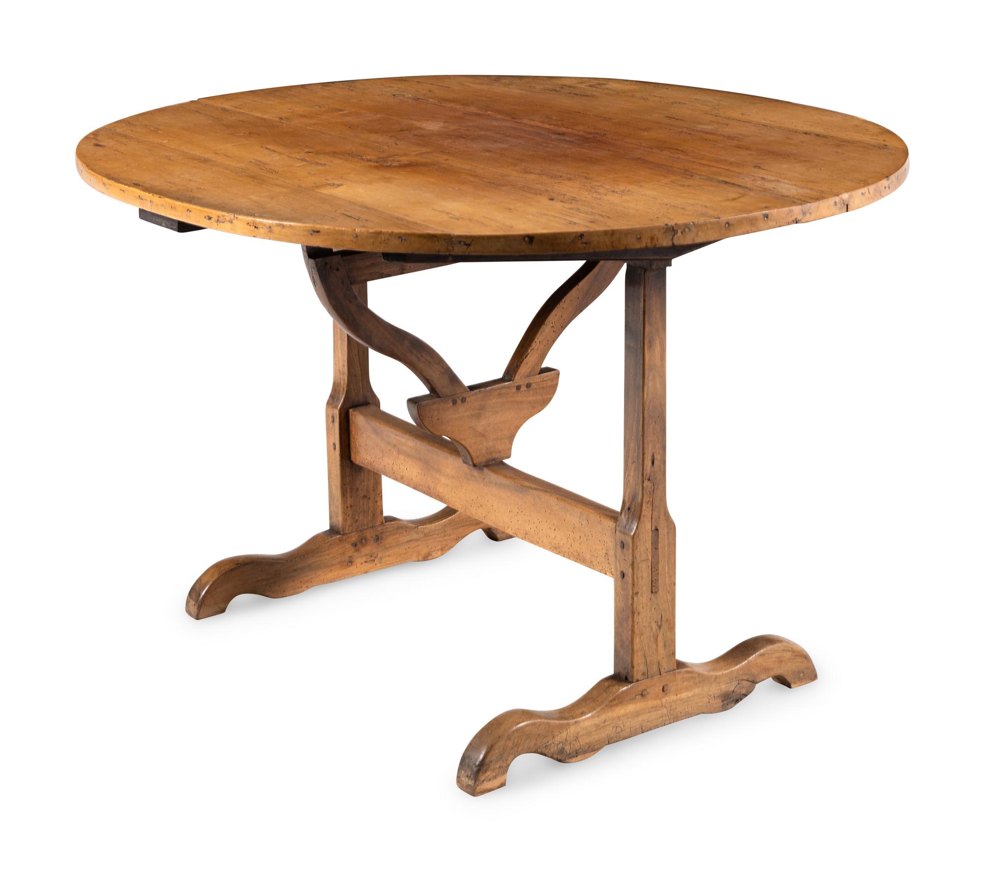 A French Walnut Tilt-Top Wine Tasting Table