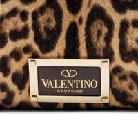 VALENTINO, JAGUAR-PRINT PONY ROCKSTUD BAG