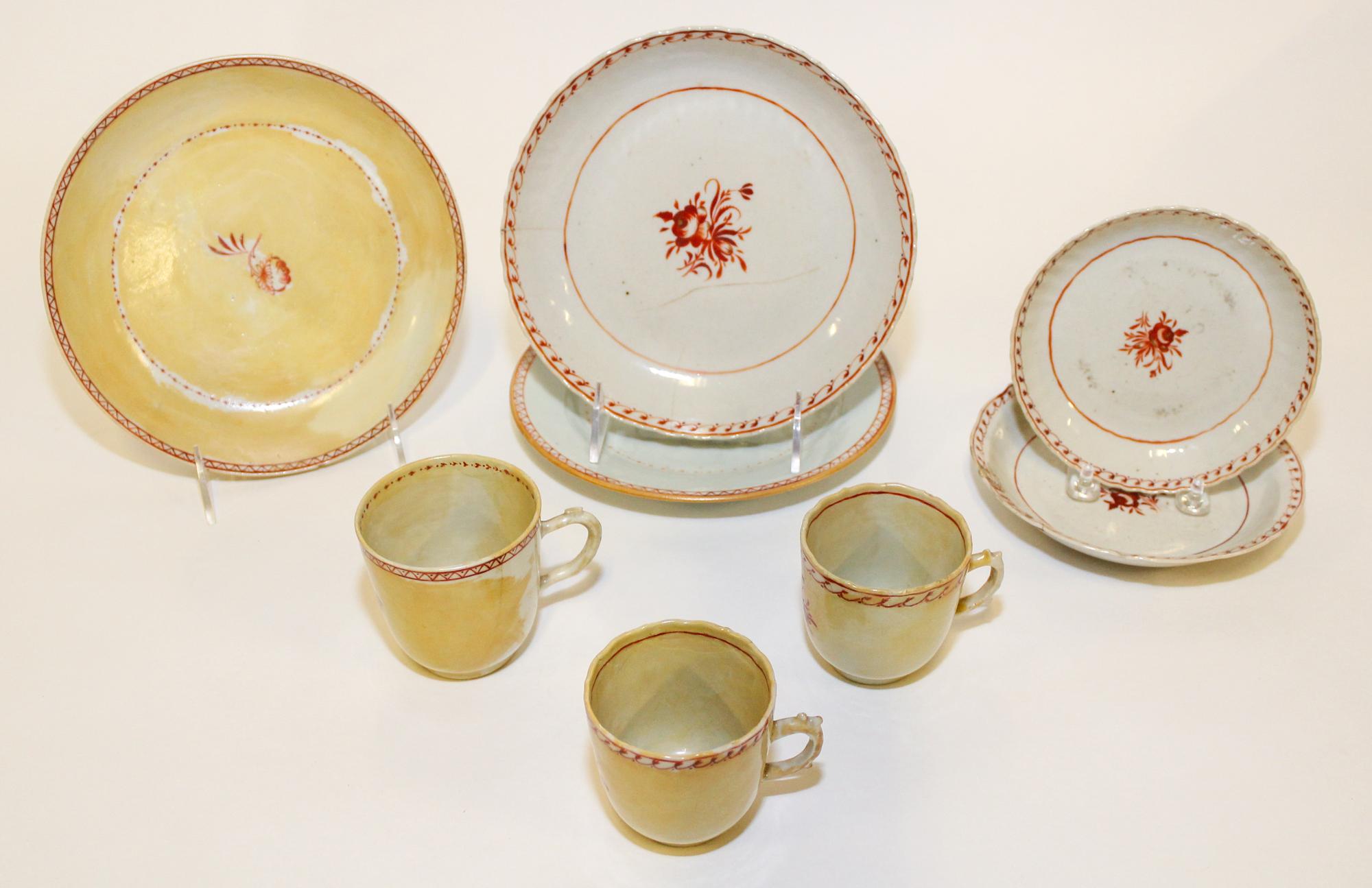 A Group of Chinese Export Porcelain Articles Diameter of largest 9 inches.