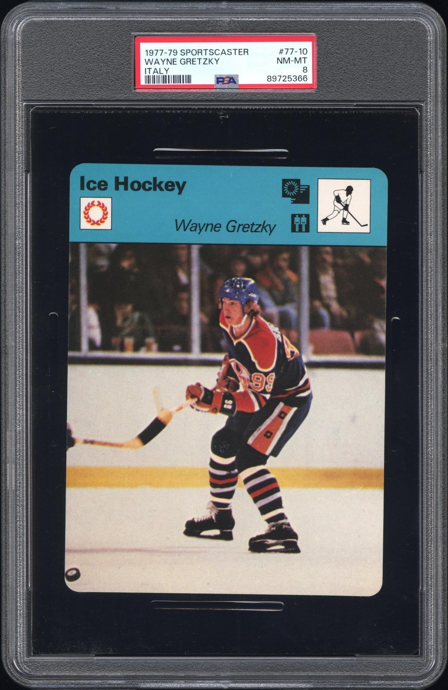 A 1977-1979 Sportscaster Wayne Gretzky No. 77-10 Rookie Hockey Card (PSA 8 NM-MT)