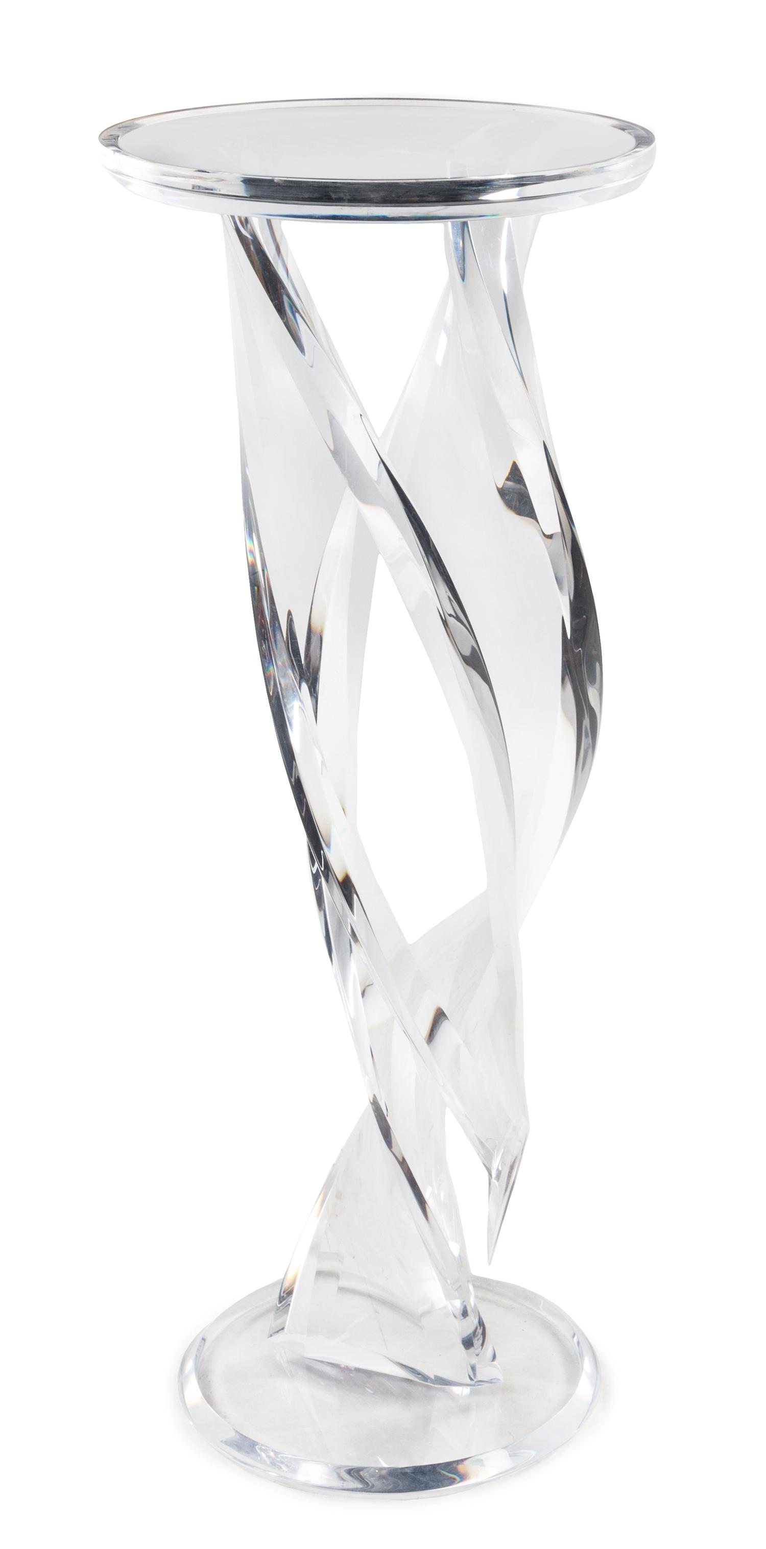 American, c.1980, a Lucite cyclone pedestal