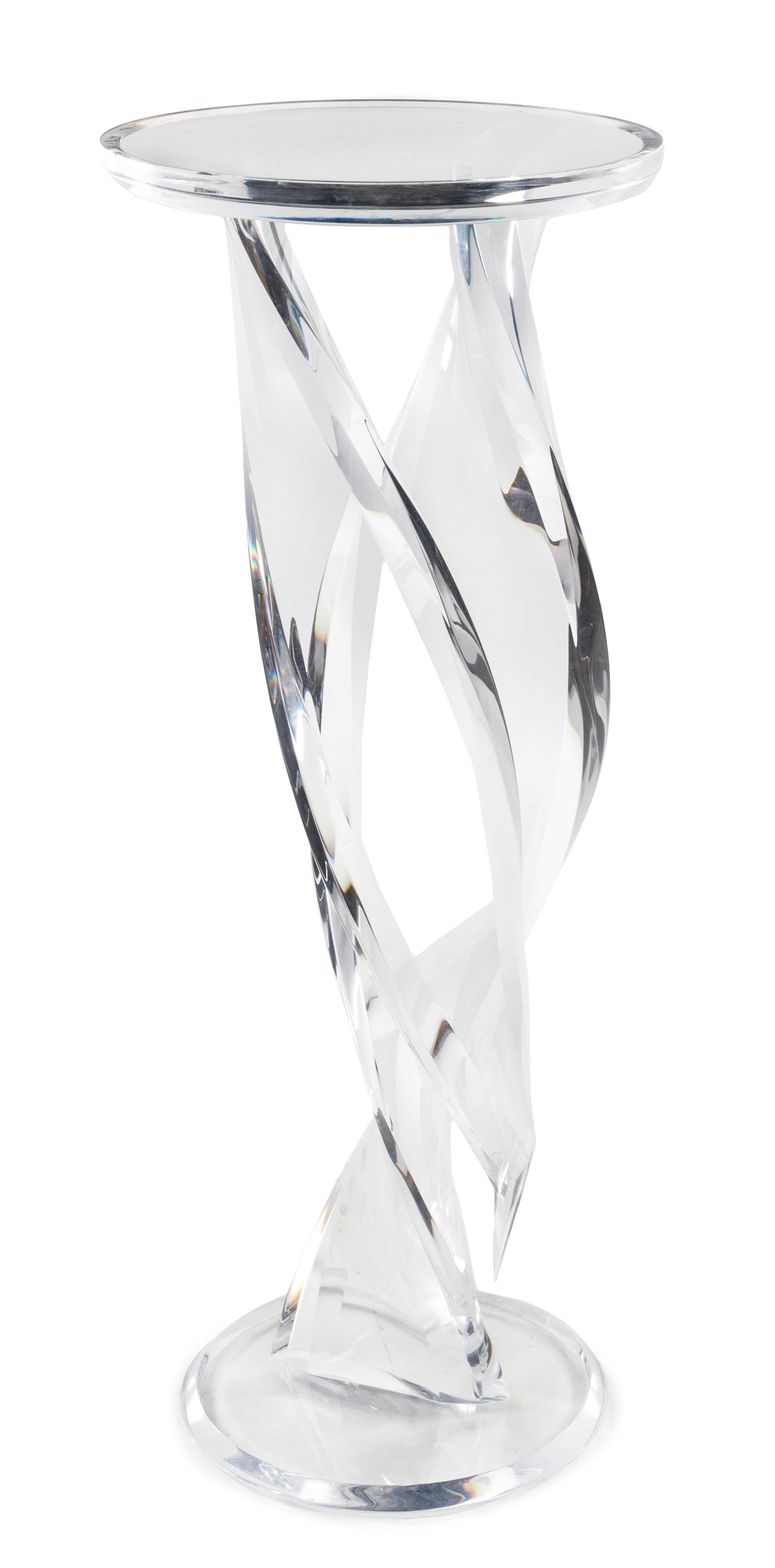 American, c.1980, a Lucite cyclone pedestal