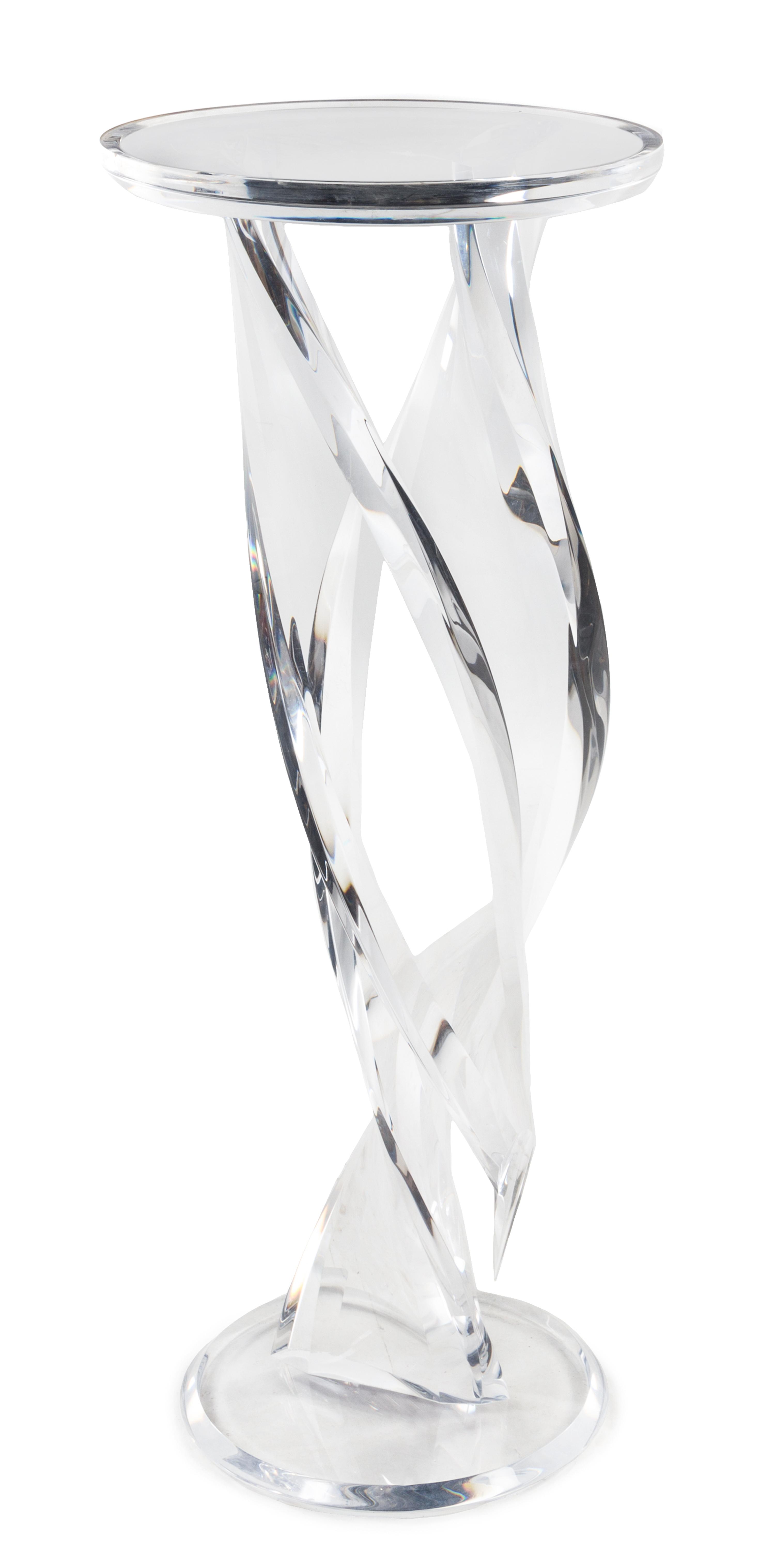 American, c.1980, a Lucite cyclone pedestal