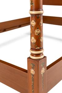 A Julia Gray Ltd. Polychrome Decorated Tester Bed