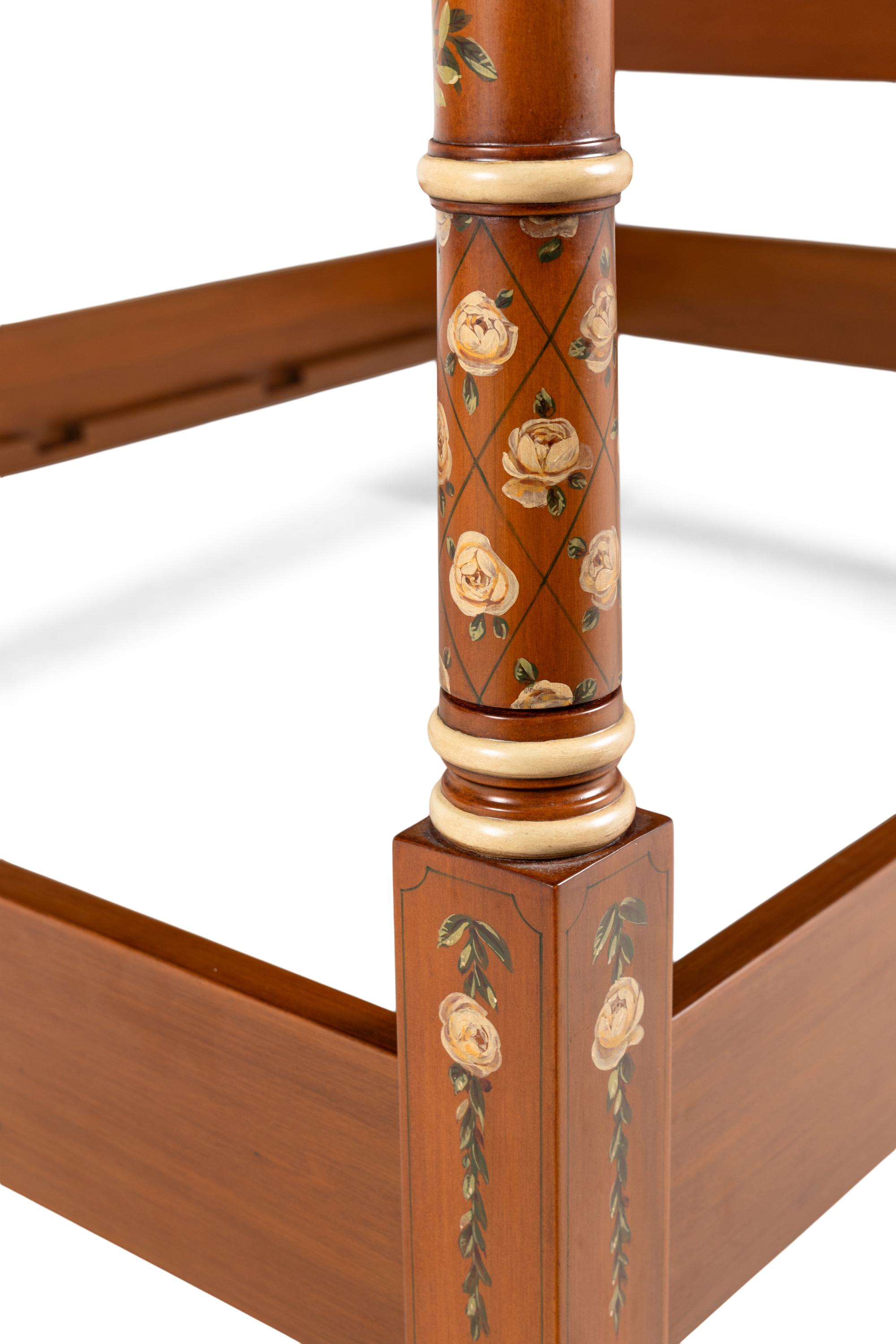 A Julia Gray Ltd. Polychrome Decorated Tester Bed