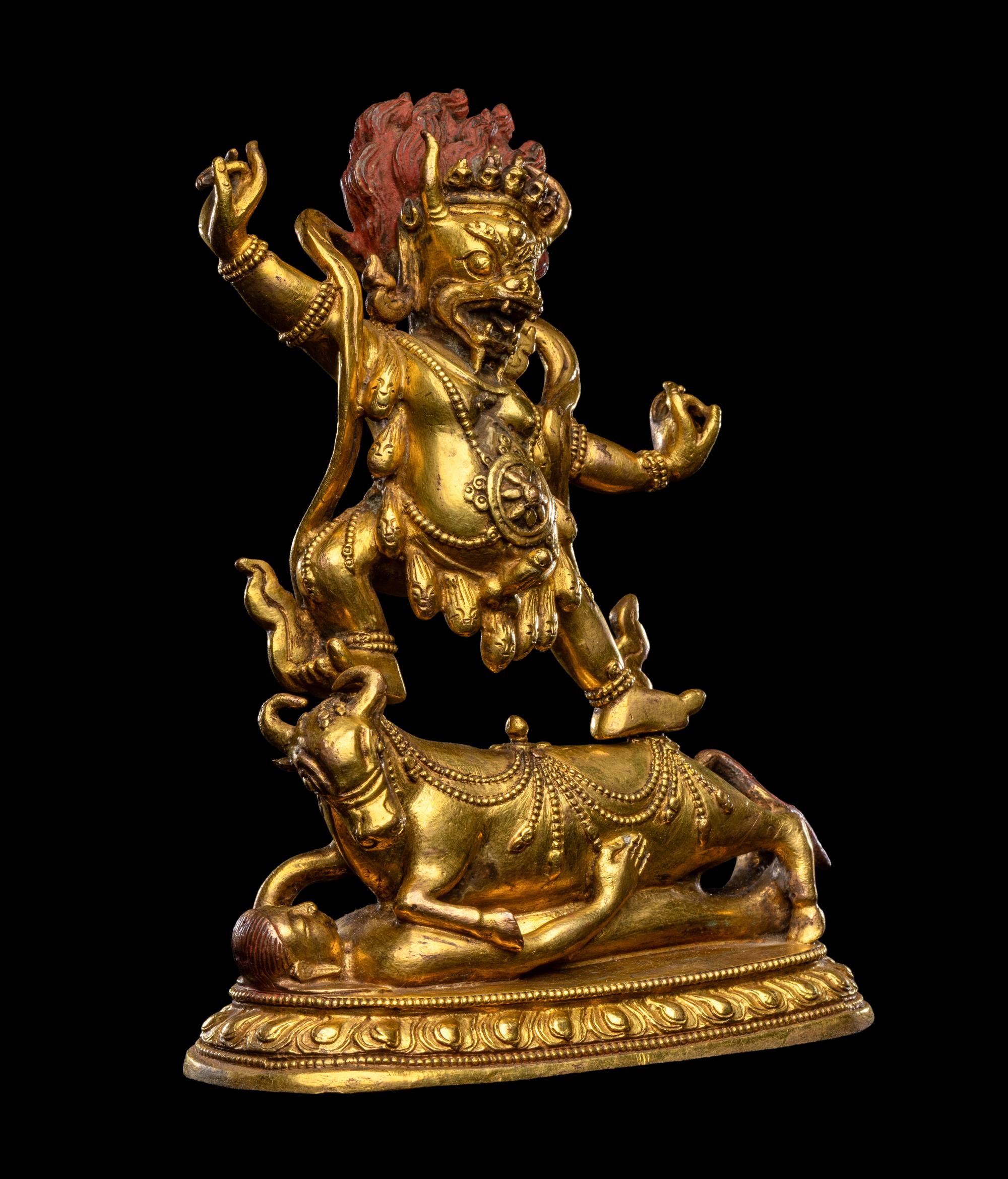 A Chinese Gilt Bronze Figure of Yama
