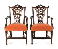 A Pair of George III Style Mahogany Armchairs