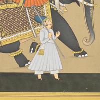 A Painting of a Prince Dressed in Orange Riding an Elephant, Jodhpur School, 20th Century