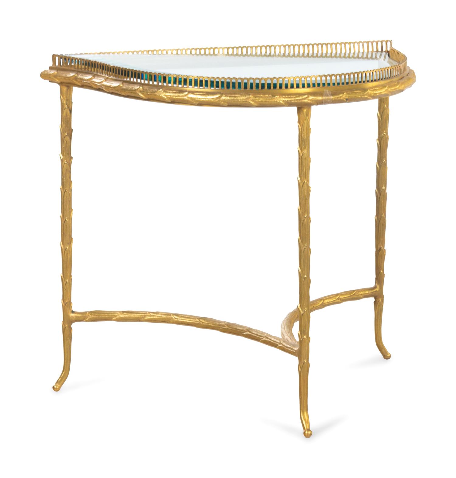 A French Gilt Metal and Glass Three-Part Cocktail Table