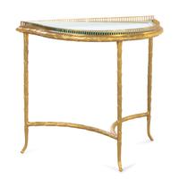 A French Gilt Metal and Glass Three-Part Cocktail Table