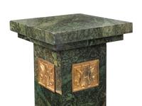 A Pair of Continental Gilt Bronze Mounted Marble Pedestals