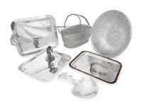 A Group of Christofle Silver-Plate Table Articles and Associated Puiforcat Vide-Poche