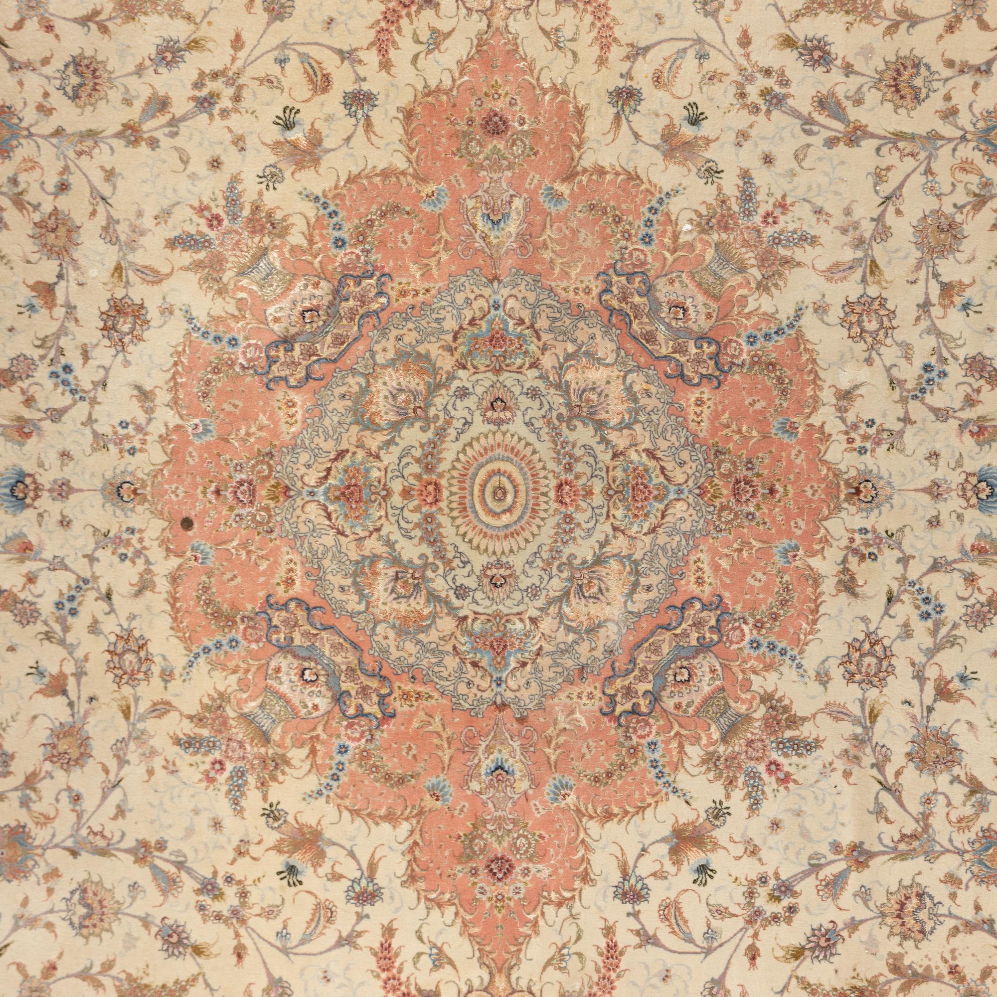 A Tabriz Silk Carpet