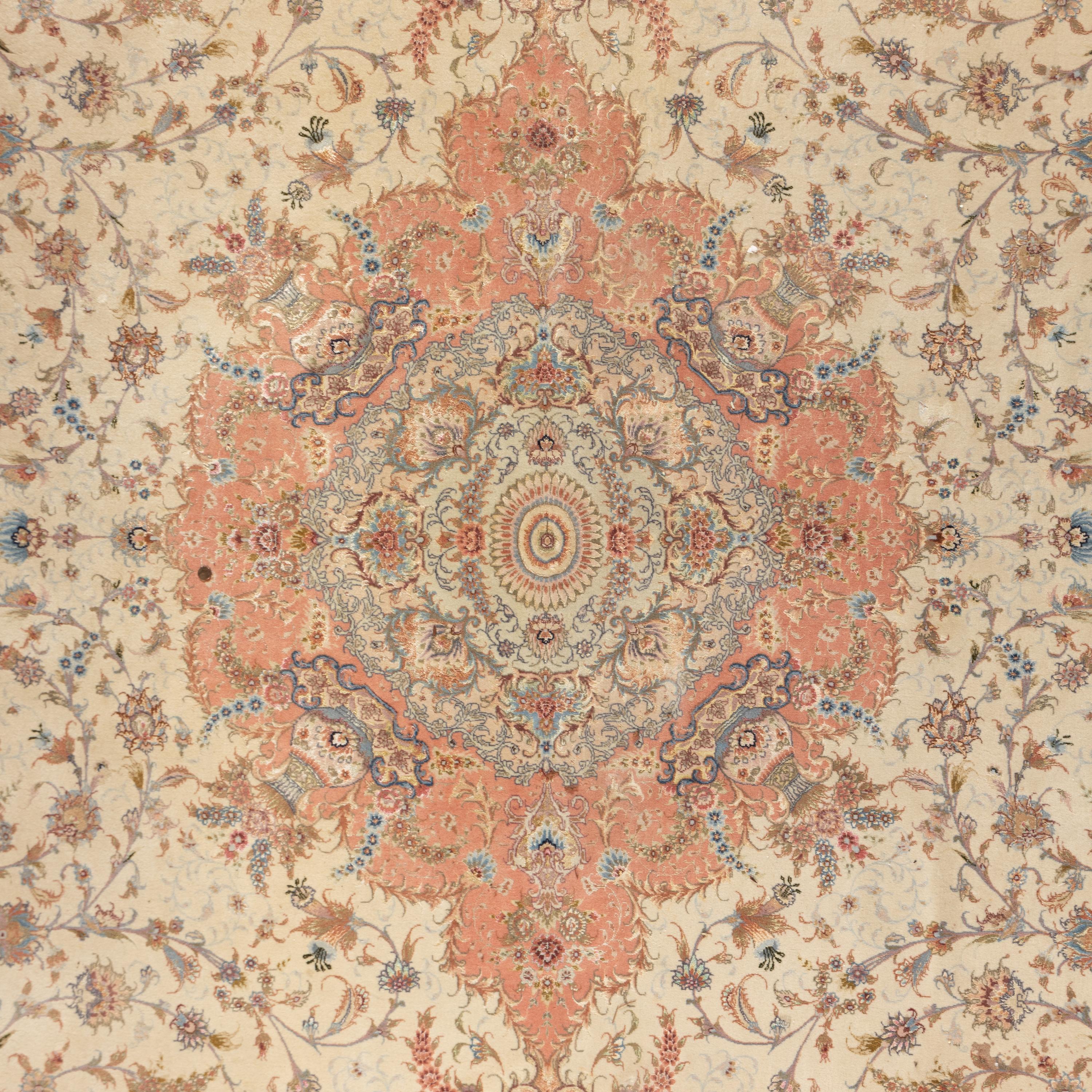 A Tabriz Silk Carpet