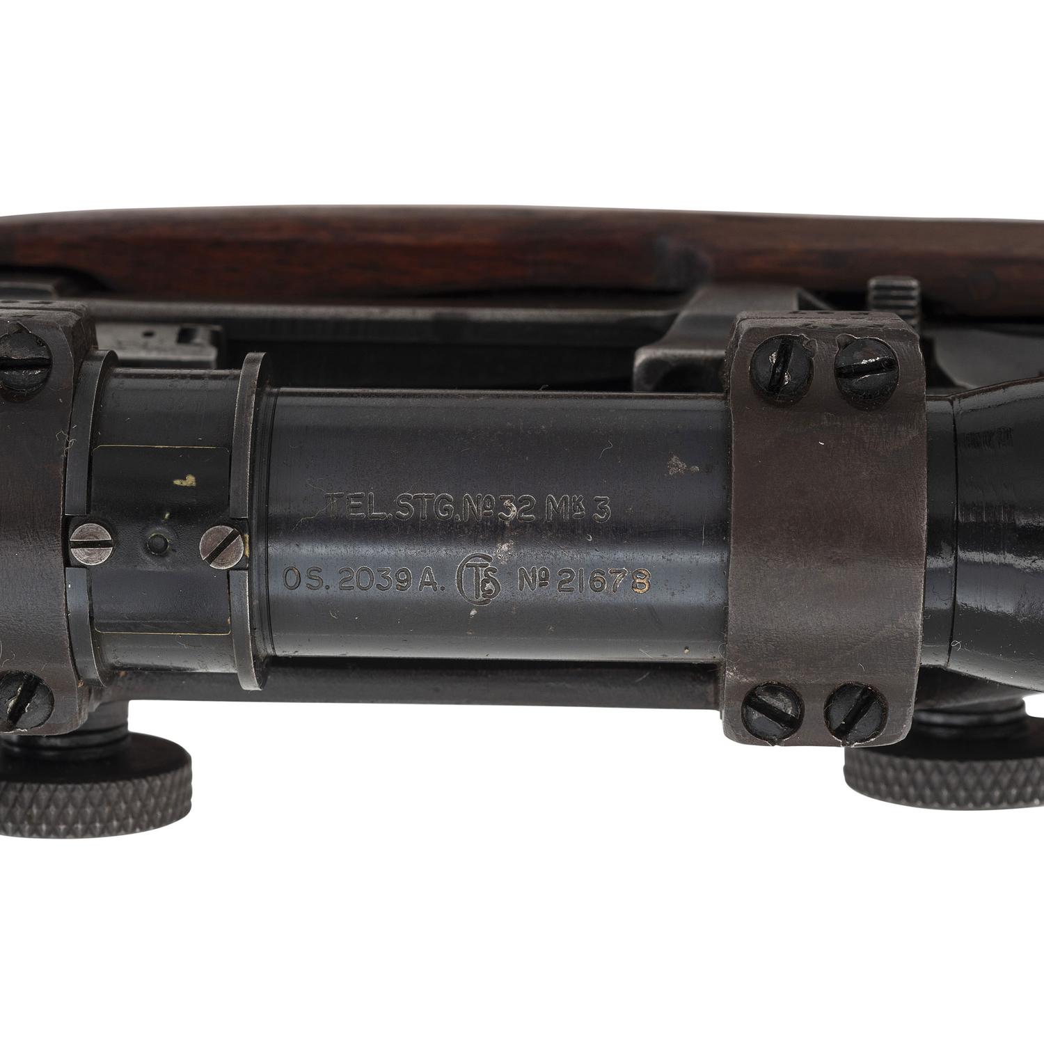 ** WWII-era Enfield R.O.F.M. No.4 Mk.1 Rifle in Sniper Configuration with Accessories and Scope